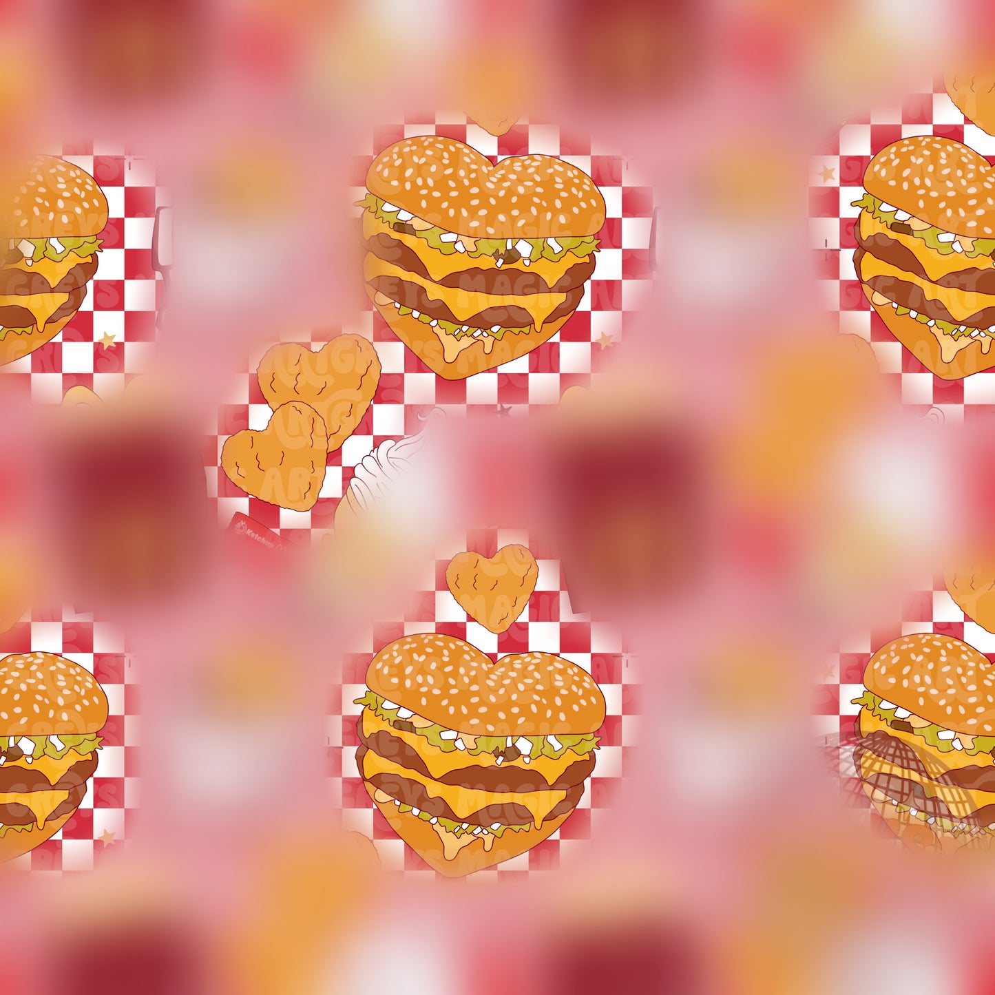 Red Checkered I’m Lovin You Seamless File
