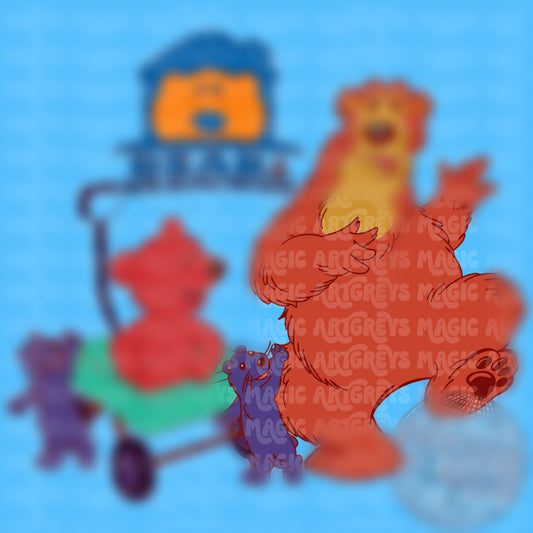Bear In Blue House PNG