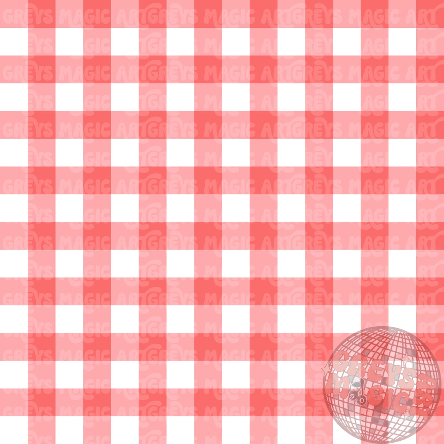 Muted Red And White Gingham Rep Exclusive Coord Seamless File