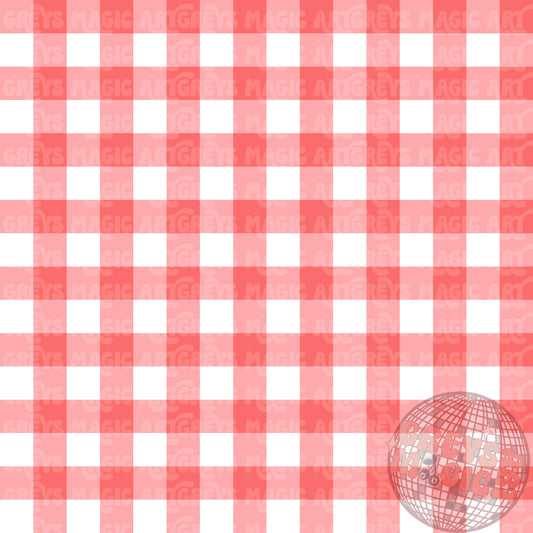 Muted Red And White Gingham Rep Exclusive Coord Seamless File