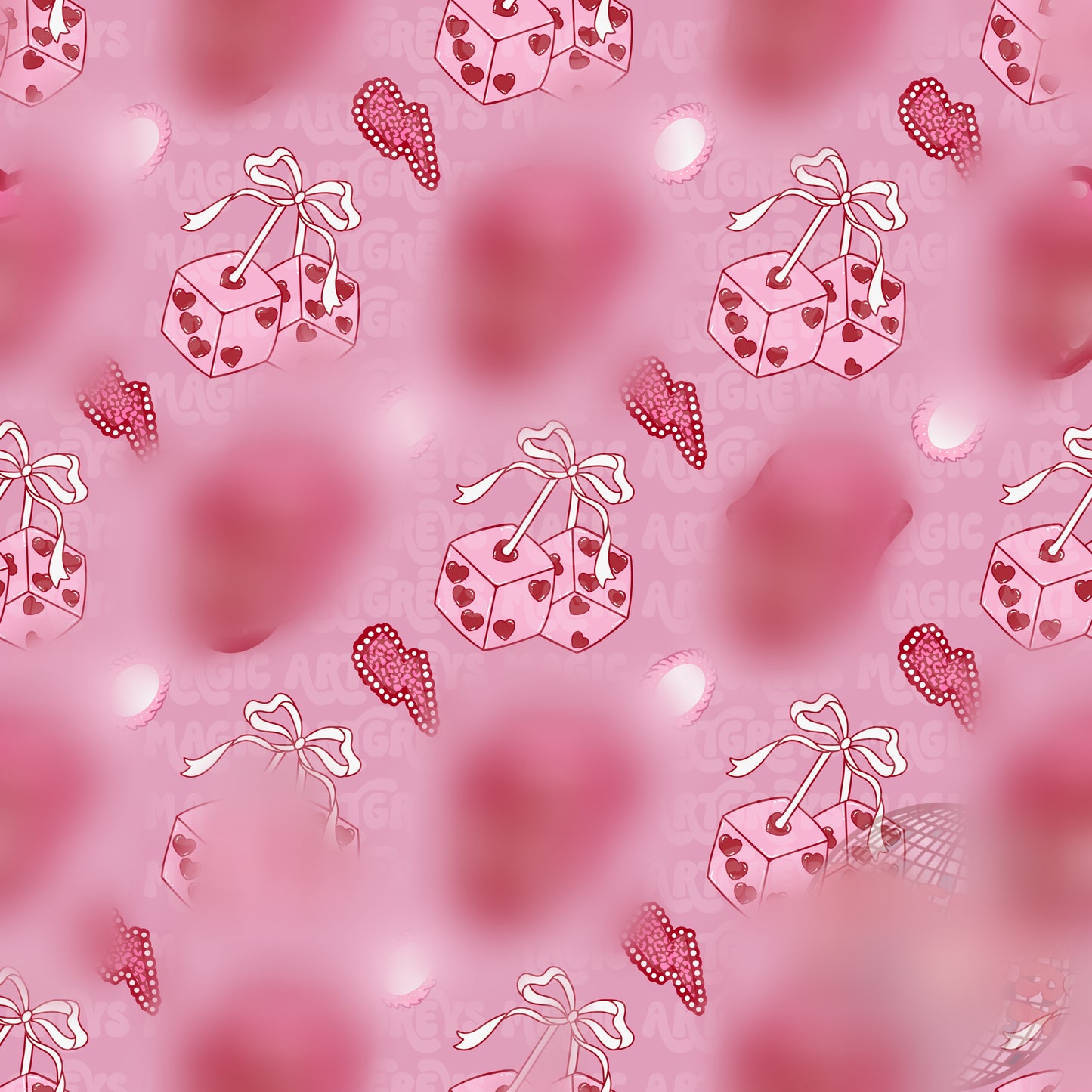 Tongue Valentines Day Dice Concho Seamless File