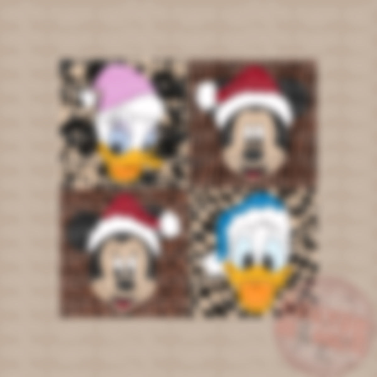 Animal Checkered Christmas Mouse And Friends PNG