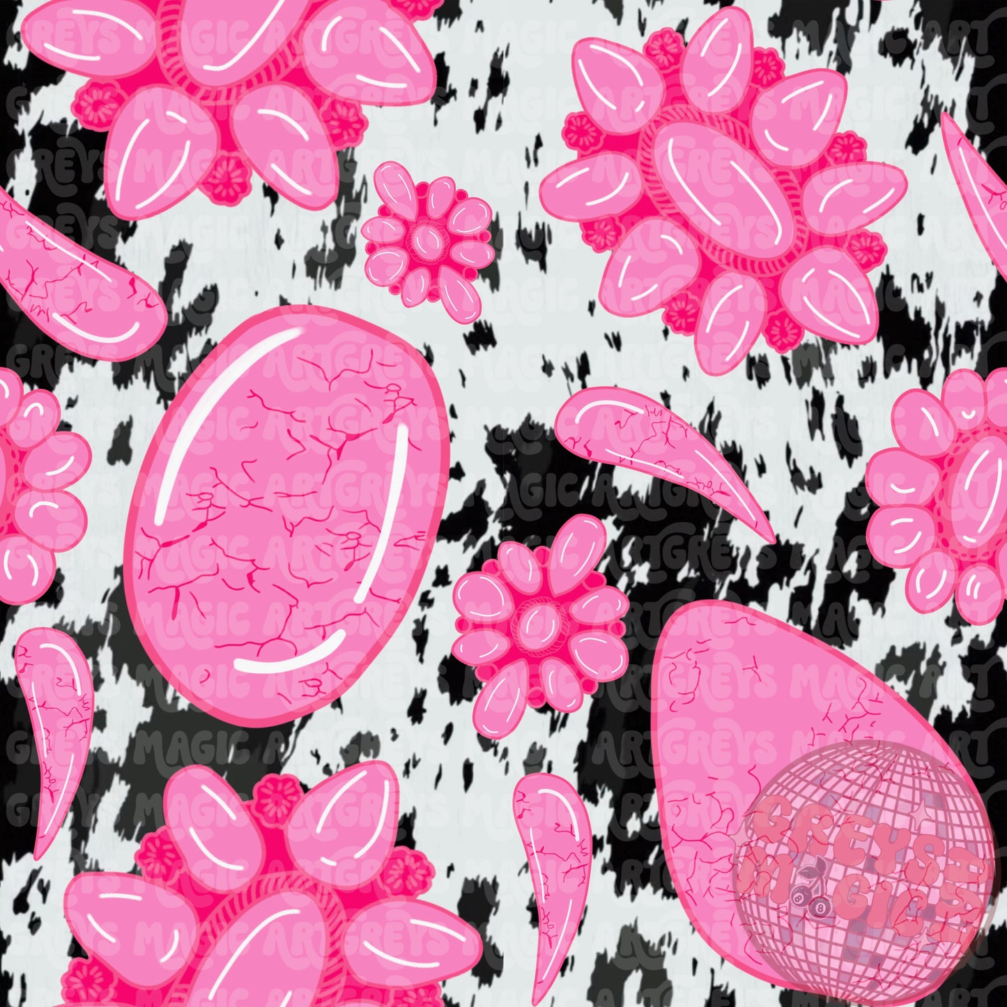 Pink Conchos Cowprint Seamless File