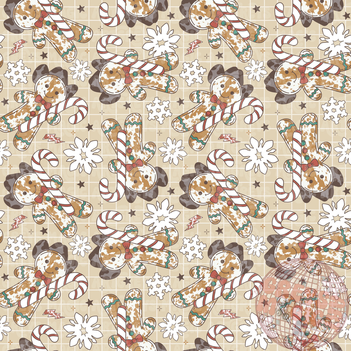Boys Western Gingerbread Man Seamless File