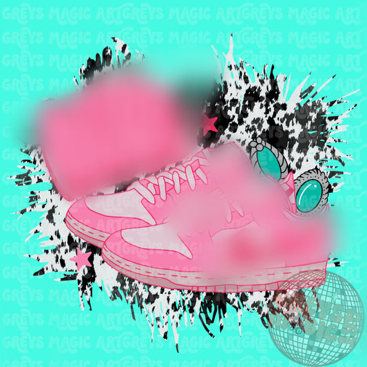 Pink Check Shoes PNG