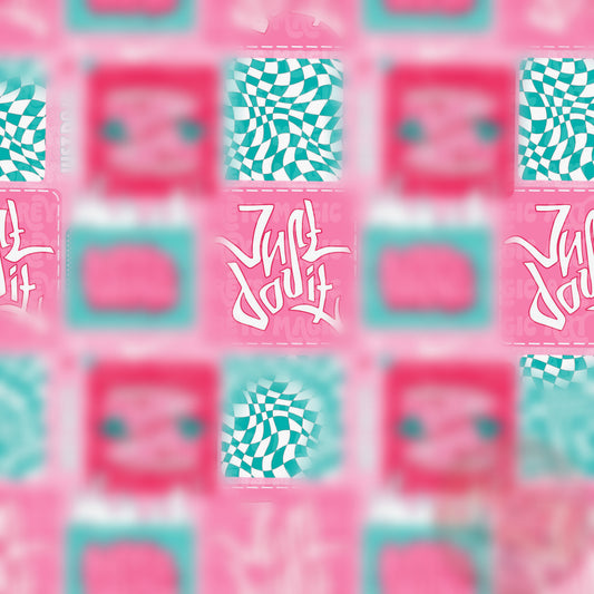 Pink and Blue Check Shoe Patchwork Seamless File