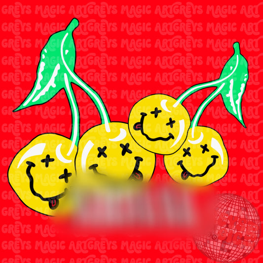 Smiley Face Cherry Band PNG