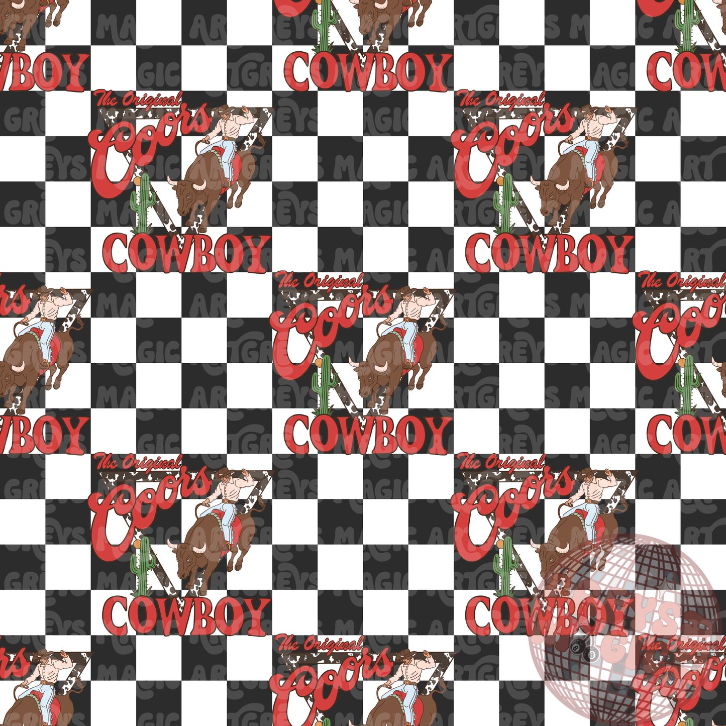 Checkered Original Coors Cowboy Seamless File