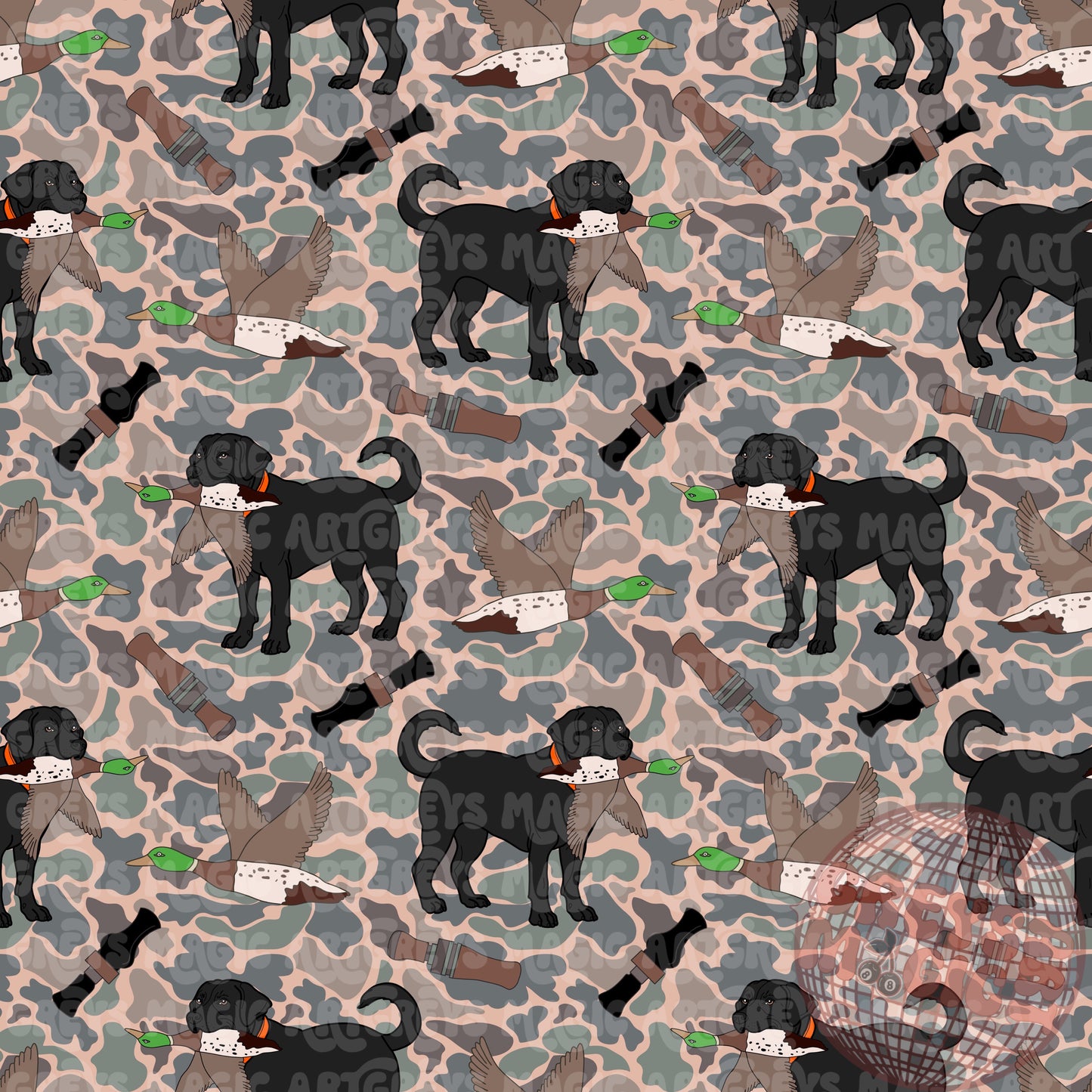 Black Lab Duck Hunting Seamless File