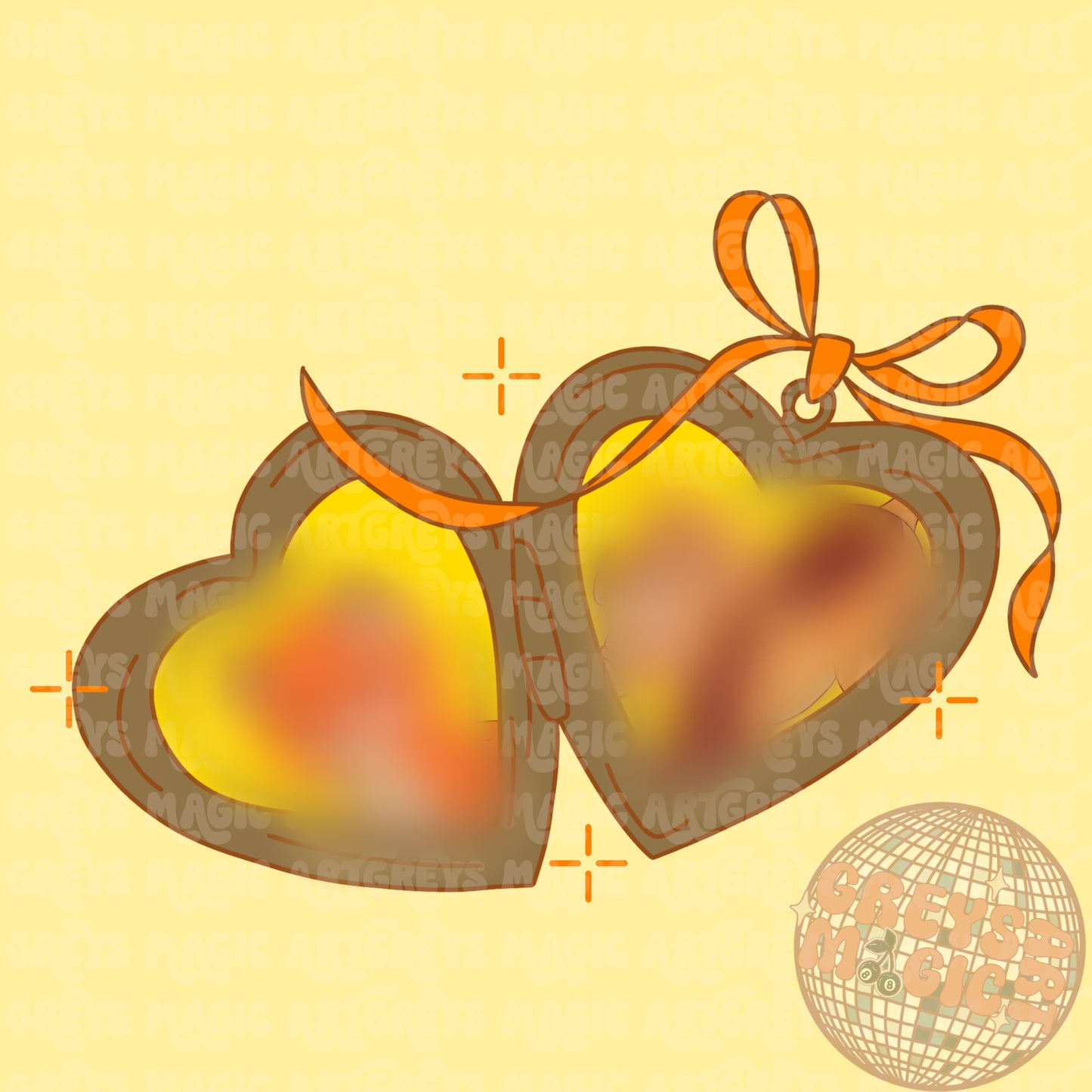 Fox And Dog Heart Locket PNG