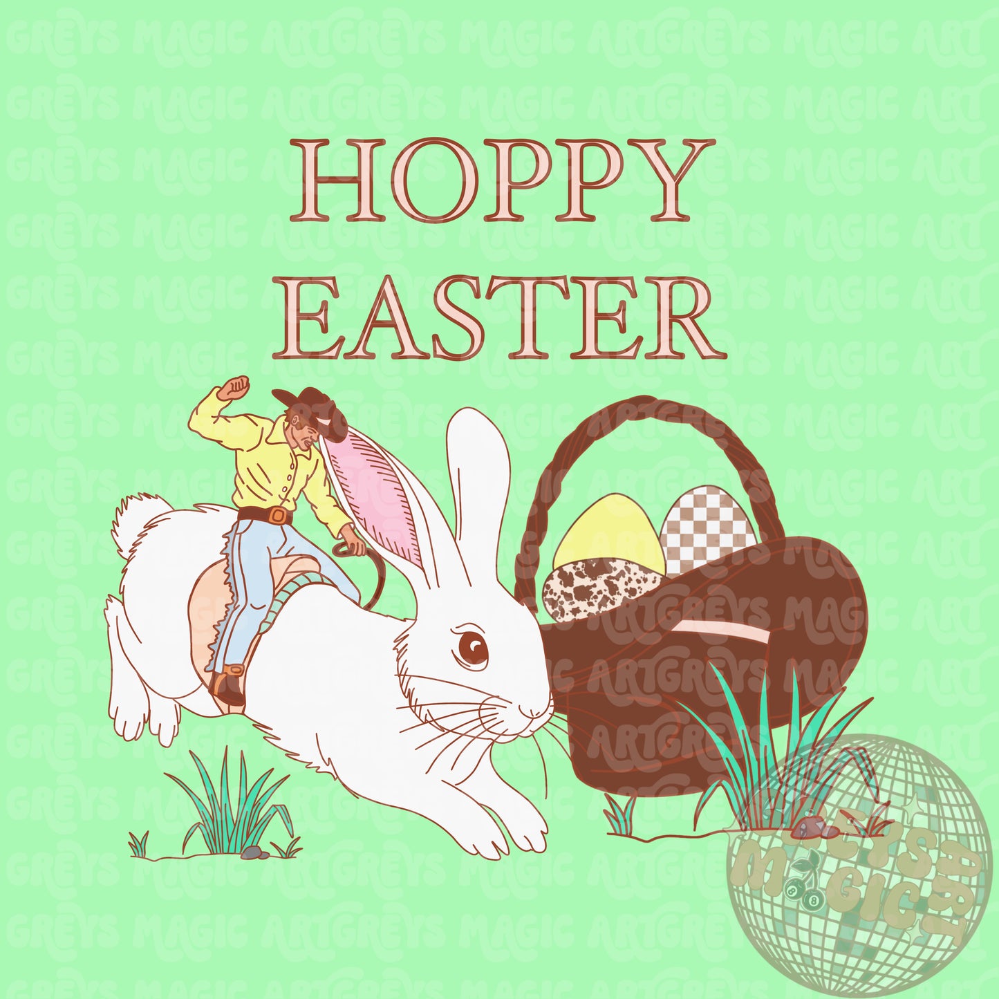 Hoppy Easter Cowboy PNG