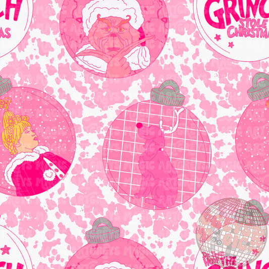 Pink Man Christmas Ornaments Seamless File