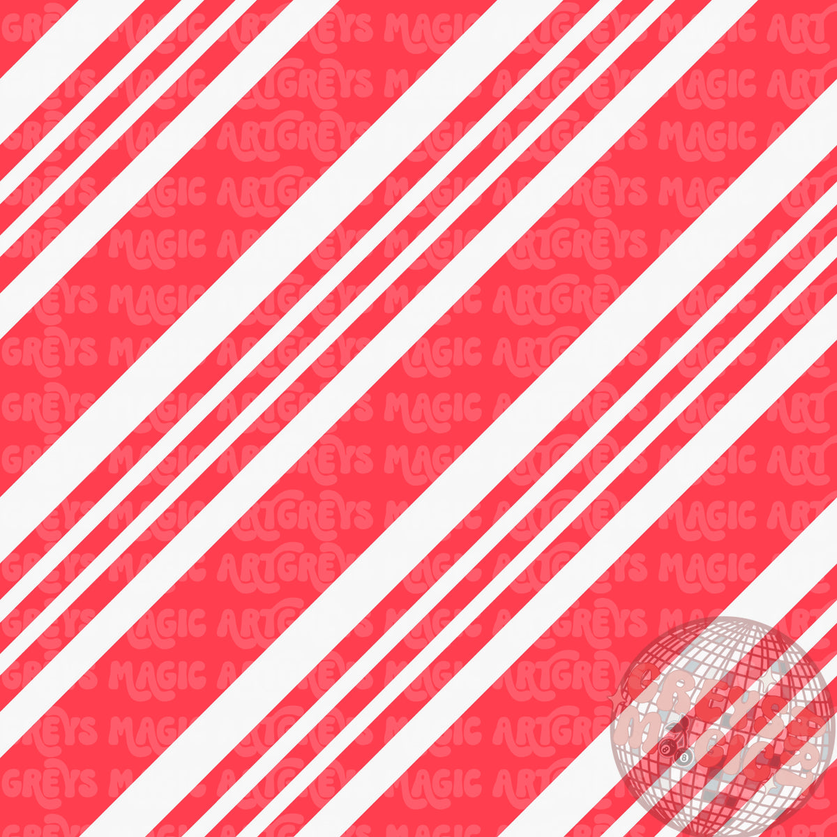 Neon Red Candy Cane Boy Gingerbread Man Coord Seamless File