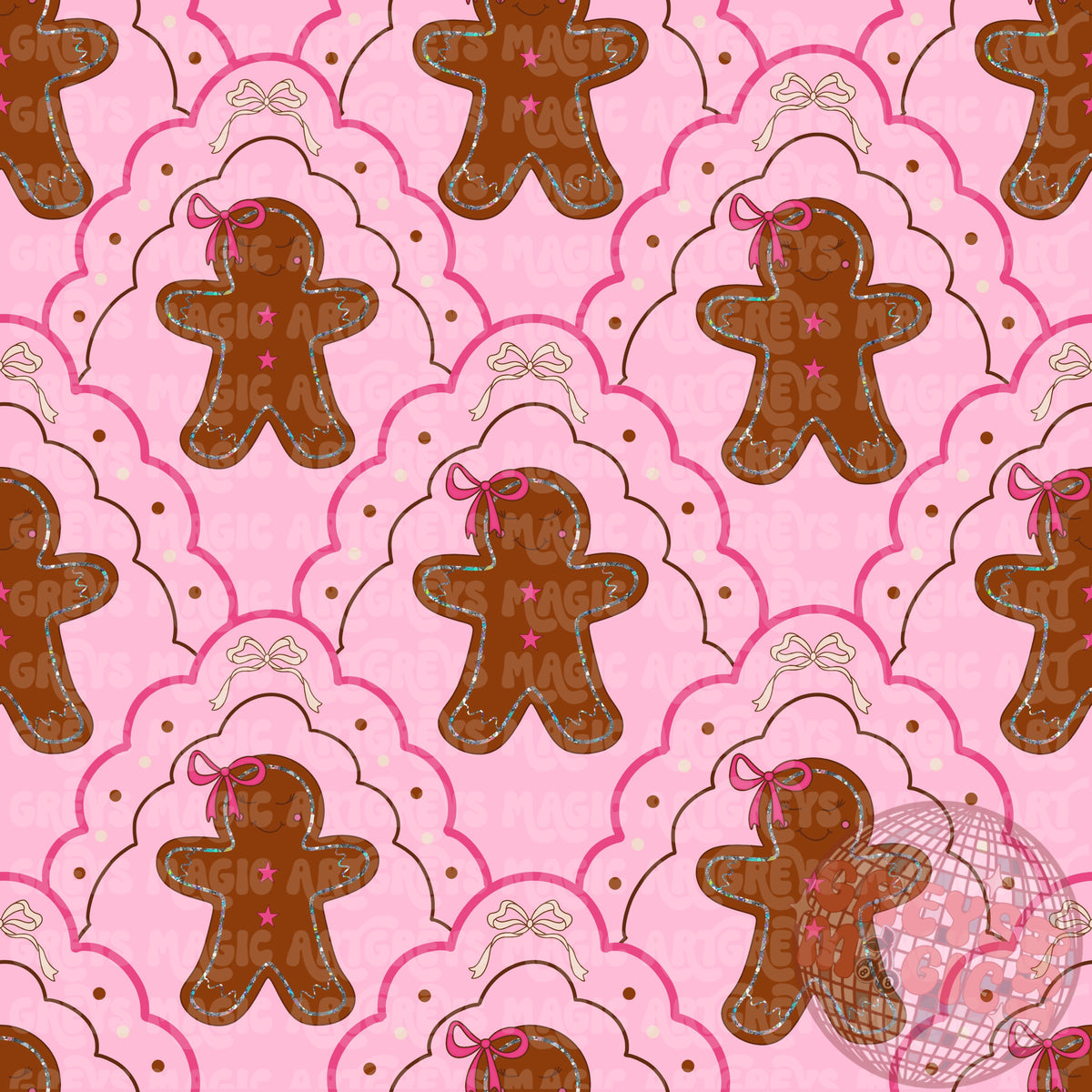 Vintage Lace Gingerbread Ladies Seamless File