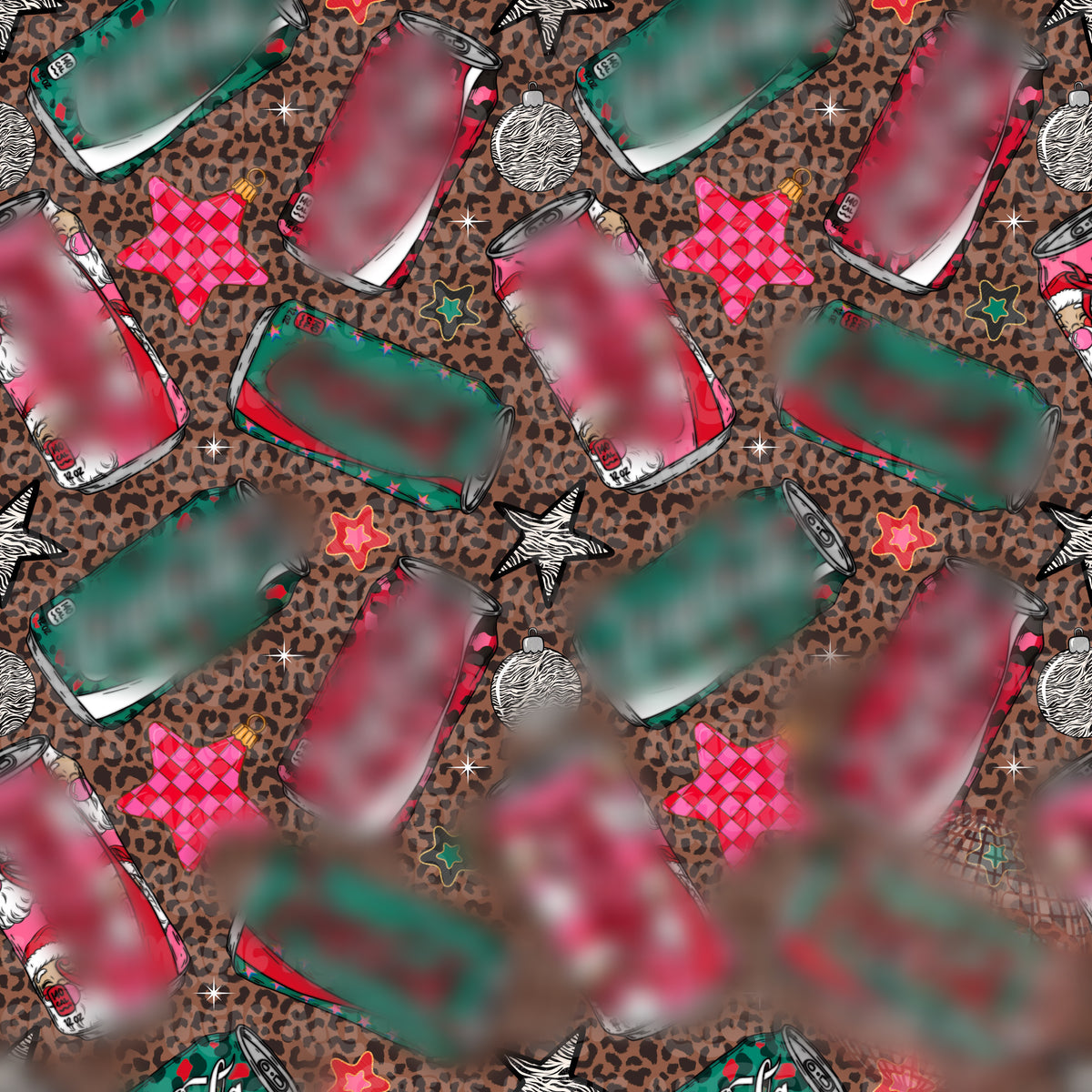 Cheetah Christmas Cola Seamless File