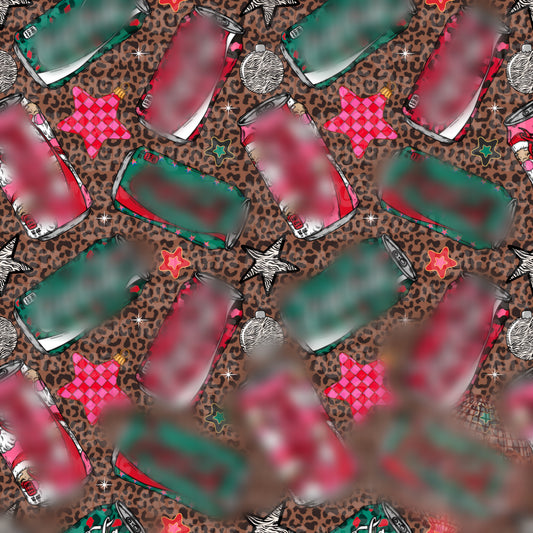 Cheetah Christmas Cola Seamless File