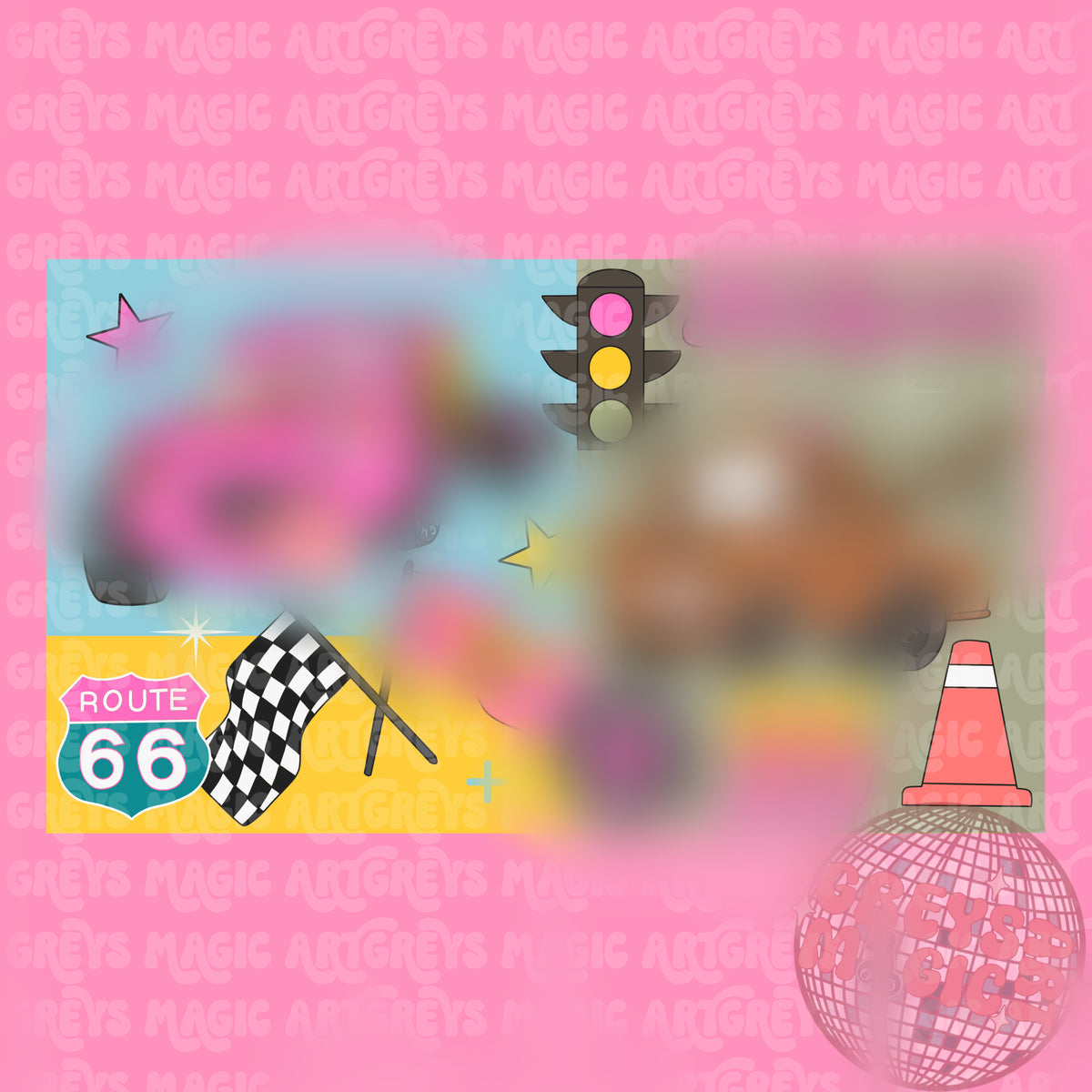Girl Cars Pink PNG