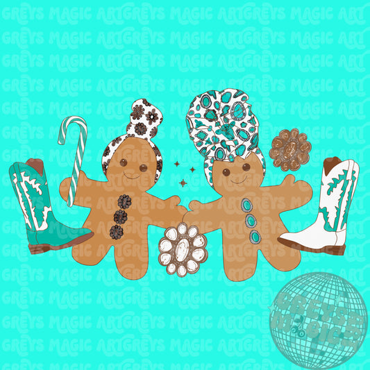 Western Gingerbread Ladies PNG
