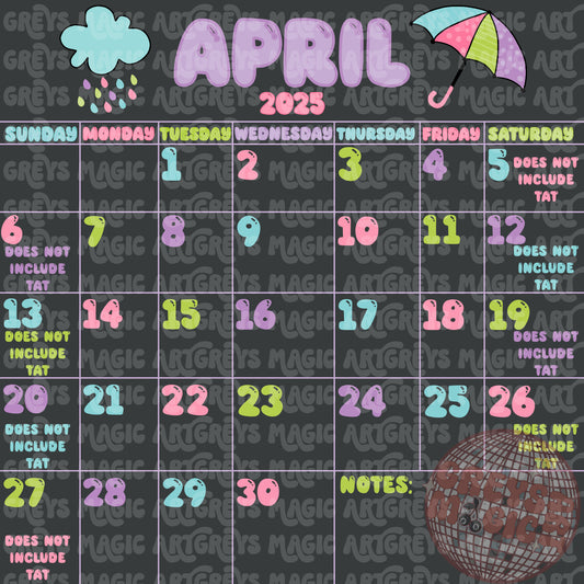 April 2025 Digital Calendar