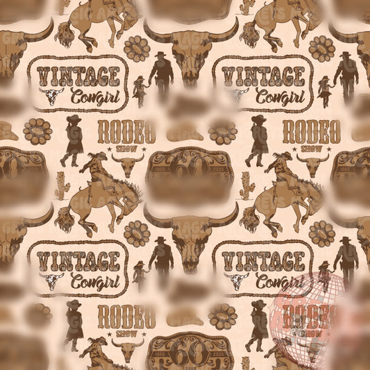 Cream Vintage Cowgirl Western Seamless File