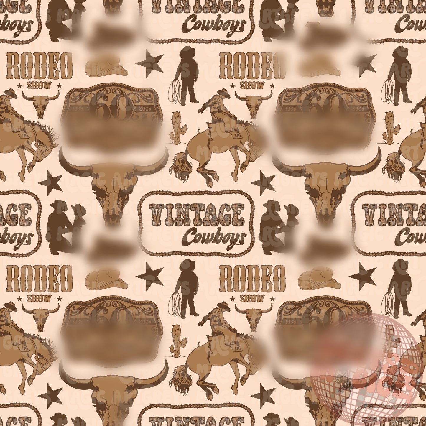 Cream Vintage Cowboys Seamless File