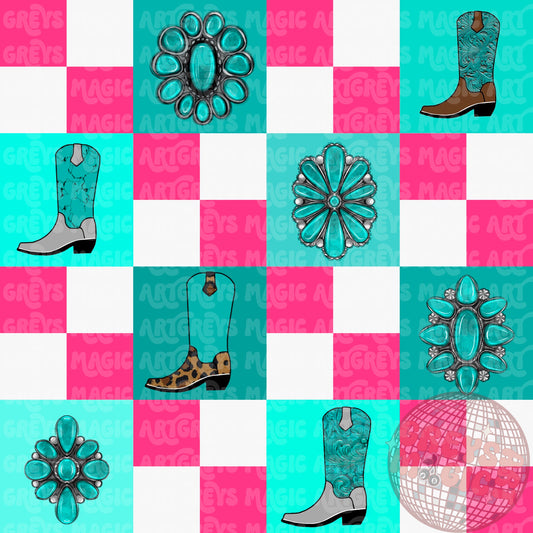Pink Checkered Western Seamless File