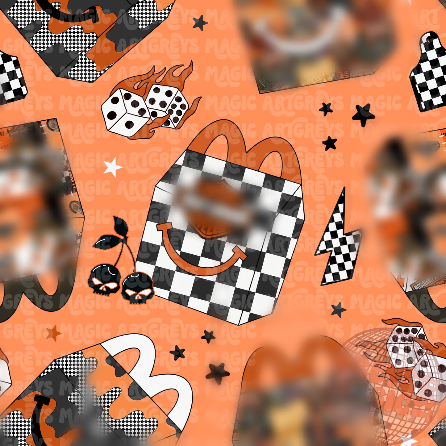 Boy Motorcycle Happy Meals Seamless File