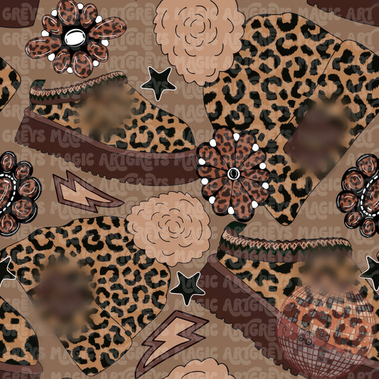 Cheetah Beanie & Slippers Seamless File