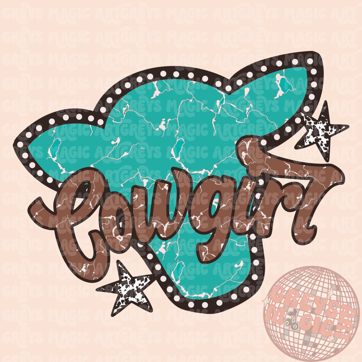 Cowhead Concho Cowgirl PNG
